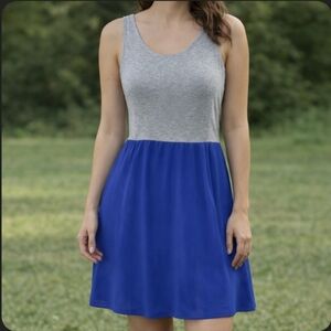 Apt. 9 Gray Blue Sleeveless Dress Large Coastal Summer